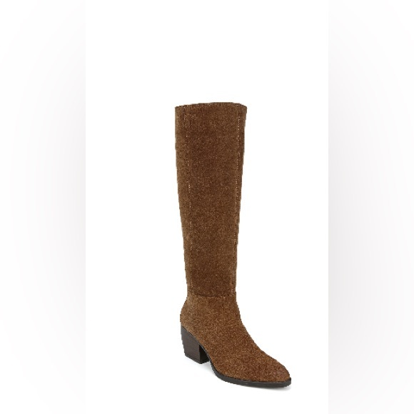 Naturalizer Fae Tall Boot in Saddle Tan Suede Wide calf - Picture 1 of 10